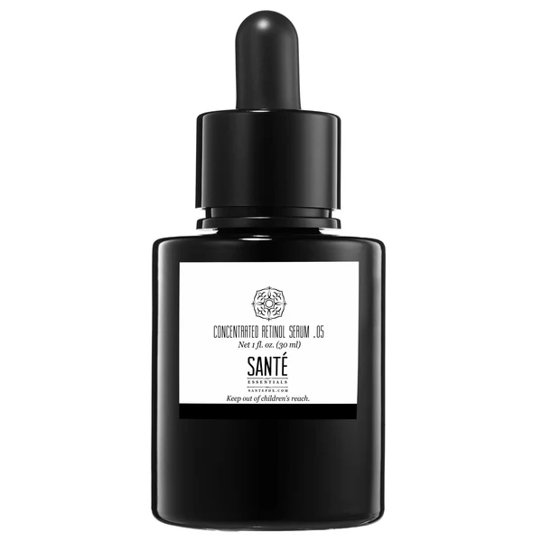 Black bottle, concentrated retinol serum with dropper